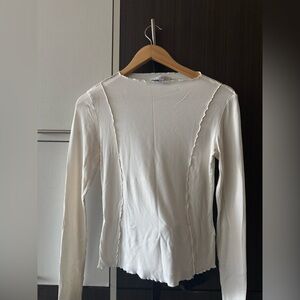 & other stories cream long sleeve top